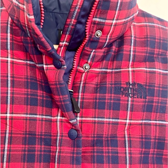The North Face 700 Down Plaid Puffer Vest | Red & Navy Tartan | Women’s M - Picture 4 of 8